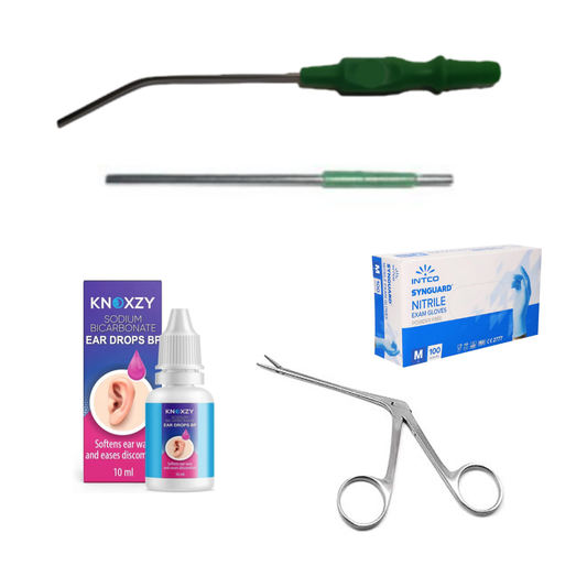 75 sterile Zoellner + 25 Fine Ends +100  Medium nitrile gloves + 1 croc Forcep + 10ml of Sodium Bicarbonate drops
